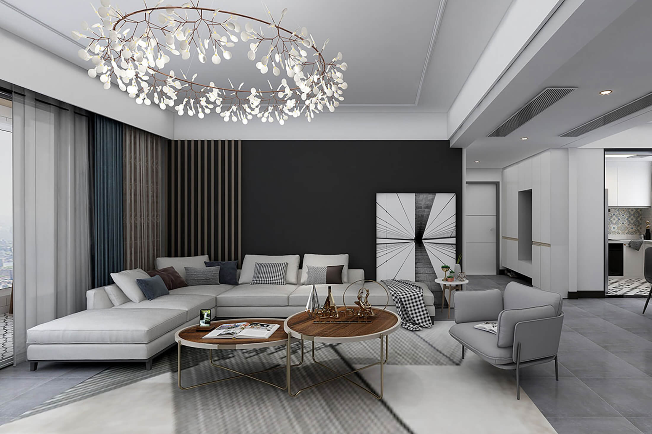 公安廳大院197m&sup2;現代簡約風格案例